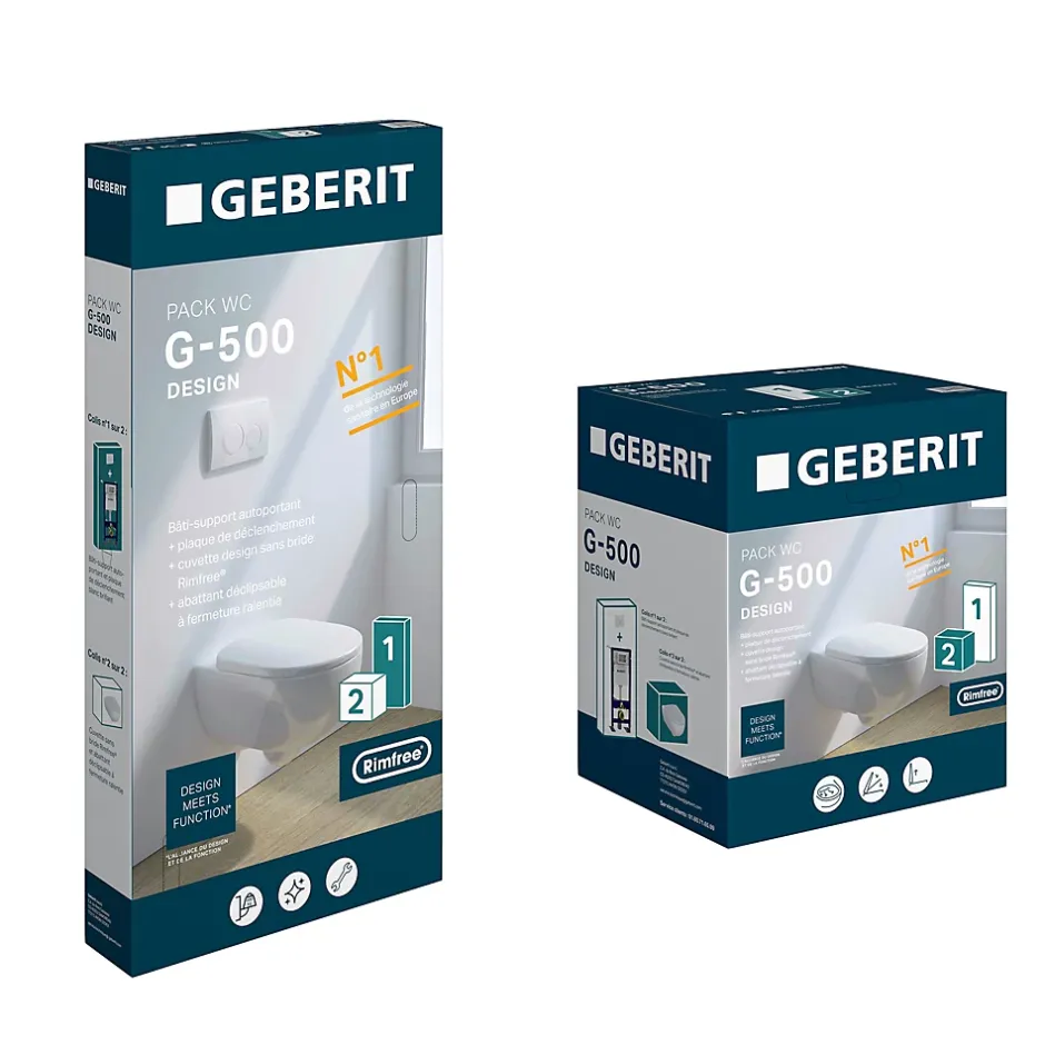Geberit Pack WC suspendu sans bride, G-500 Design
