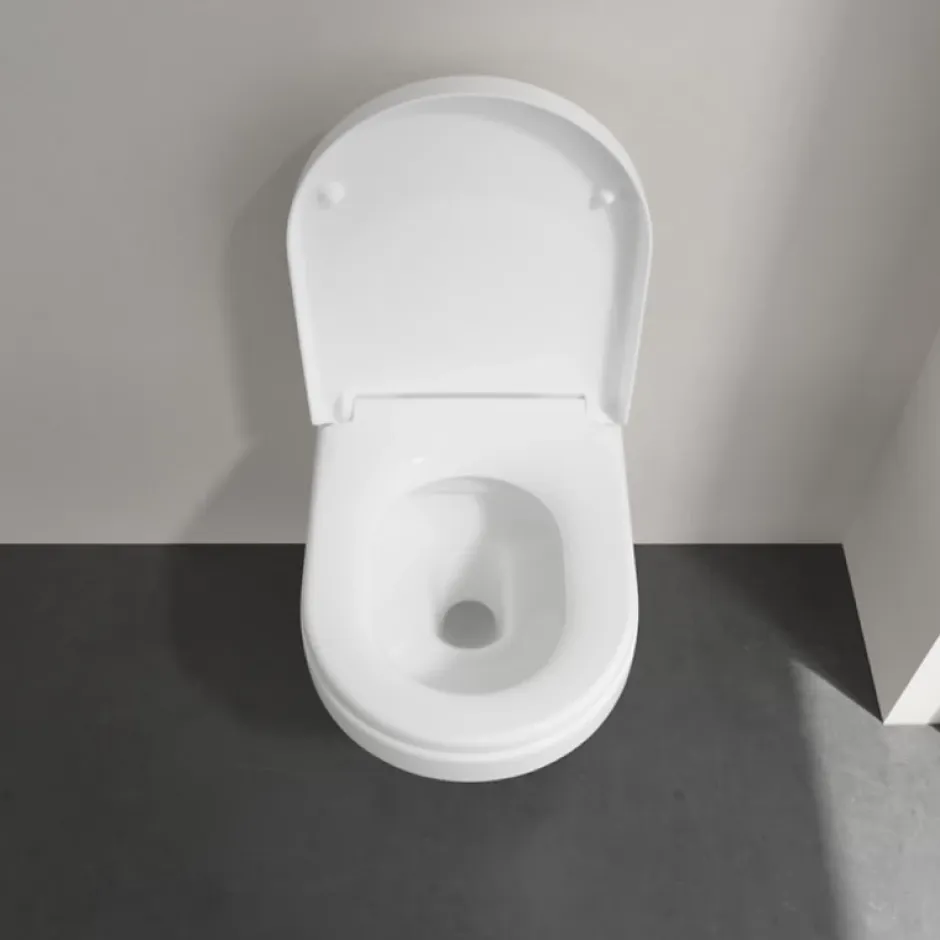 Villeroy & Boch Pack WC suspendu sans bride VILLEROY ET BOCH Architectura Directflush + abattant + plaque blanche + bâti + Tabouret blanc