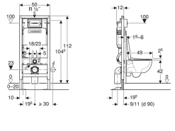 Geberit Pack WC suspendu sans bride, G-500 Design Compact* Wc Suspendu