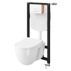 GoodHome Pack WC suspendu sans bride + bâti, Winam* Wc Suspendu