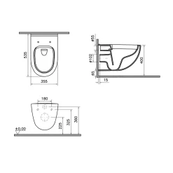 GoodHome Pack WC suspendu sans bride + bâti, Winam* Wc Suspendu