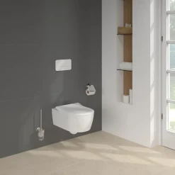 Villeroy & Boch Pack WC suspendu sans bride VILLEROY ET BOCH Avento + Bâti support ViConnect Pro + abattant frein de chute + plaque blanche