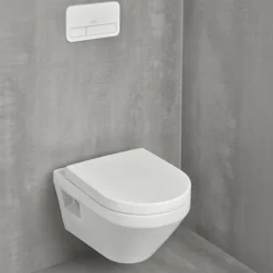 Villeroy & Boch Pack WC suspendu sans bride Architectura Twistflush e3 rond + bâti-support ViConnect + plaque noir* Wc Suspendu