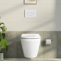 Vitra Pack WC suspendu Integra blanc + bâti mur porteur V-Fix Core + Plaque Round Blanche* Wc Suspendu