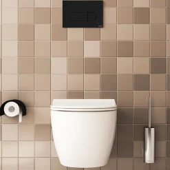 Vitra Pack WC suspendu Sento blanc + bâti autoportant V-Fix Core + Plaque Round Noir mat* Wc Suspendu