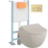 Vitra Pack WC suspendu Sento lin mat + bâti autoportant V-Fix Core + Plaque Round noir mat* Wc Suspendu