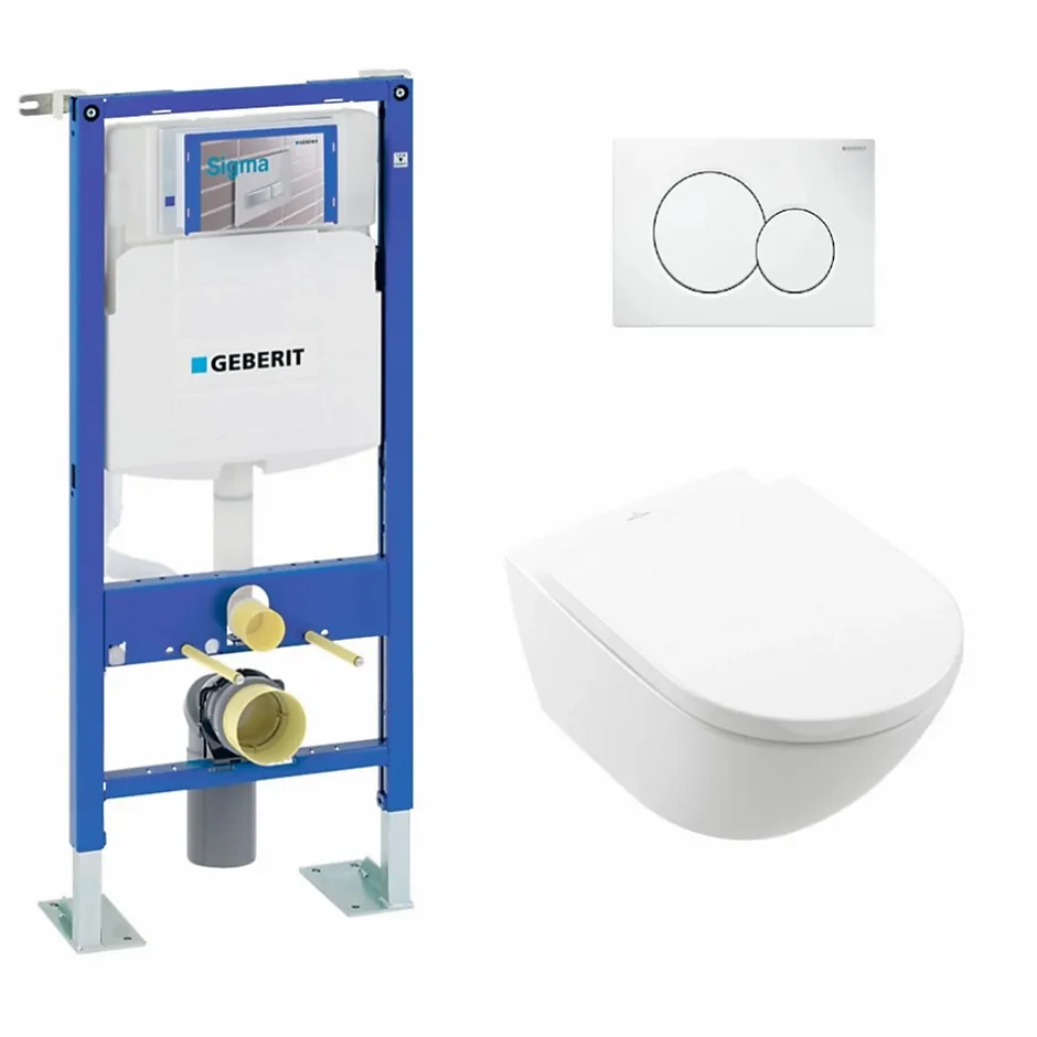 Geberit Pack WC UP320 autoportant + Cuvette Subway 3.0 + Plaque Sigma Blanche* Wc Suspendu