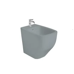 Kiamami Valentina Paire De Bidet Et Wc Encastrés Gris Mat Avec Abattant De Toilette* Wc À Poser