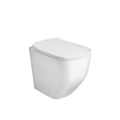 Kiamami Valentina Paire De Bidet Et Wc Sur Pied Blanc Mat Avec Couvercle De Toilette