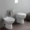 Kiamami Valentina Paire De Sanitaires Au Sol Wc Et Bidet En Céramique Blanche - Cipro