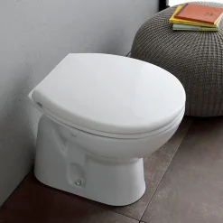 Kiamami Valentina Paire De Sanitaires Au Sol Wc Et Bidet En Céramique Blanche - Cipro