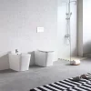 Laneri Paire de Sanitaires Edge Rim - Cuvette + Bidet Filo Muro Blanc Brillant - Sans Bride, Abattant Soft-Close* Wc À Poser