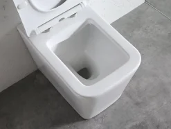 Laneri Paire de Sanitaires Edge Rim - Cuvette + Bidet Filo Muro Blanc Brillant - Sans Bride, Abattant Soft-Close* Wc À Poser
