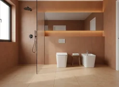 Laneri Paire de Sanitaires Edge Rim - Cuvette + Bidet Filo Muro Blanc Brillant - Sans Bride, Abattant Soft-Close* Wc À Poser