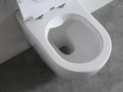 Laneri Paire de Sanitaires Suspendus Bent Rim - Cuvette + Bidet Rimless Blanc Brillant - Abattant Soft-Close