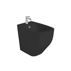 Kiamami Valentina Paire De Wc Sur Pied Et Bidet En Céramique Noire Mate
