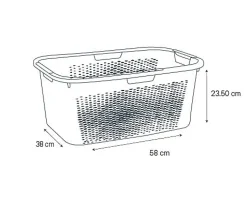 Sundis Panier à linge vert 40L en polypropylène, Pixel