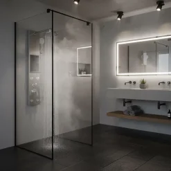 Signature Panneau de Douche en Laiton Massif, Jets Hydromassants, Douche Effet Pluie XXL* Robinet De Douche
