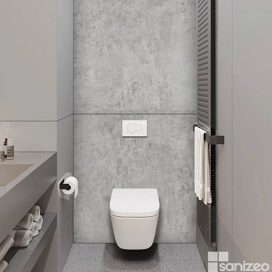 Kobert-in Panneau d'habillage pour bâti,support WC suspendu, 1200x1200x4 mm, finition Marbre, Promise KOBERT,IN* Wc Suspendu
