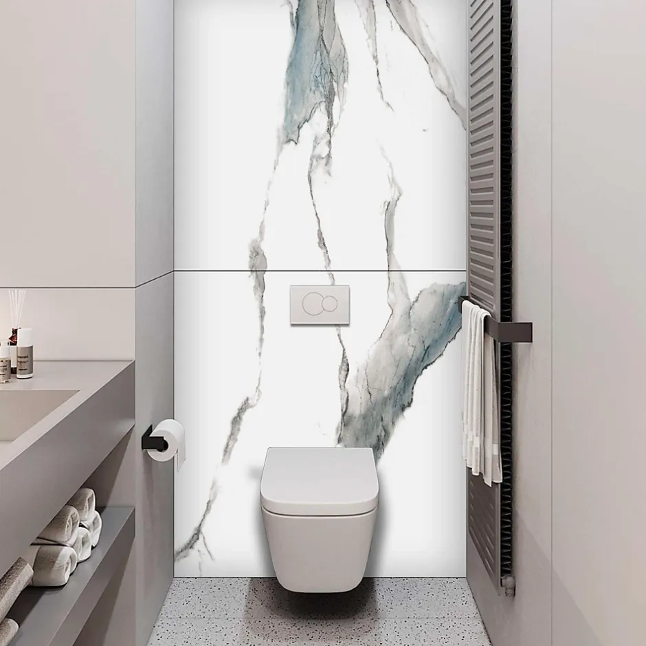 Kobert-in Panneau d'habillage pour bâti,support WC suspendu, 1200x1200x4 mm, finition Marbre Or, Calacatta Gold KOBERT,IN* Wc Suspendu