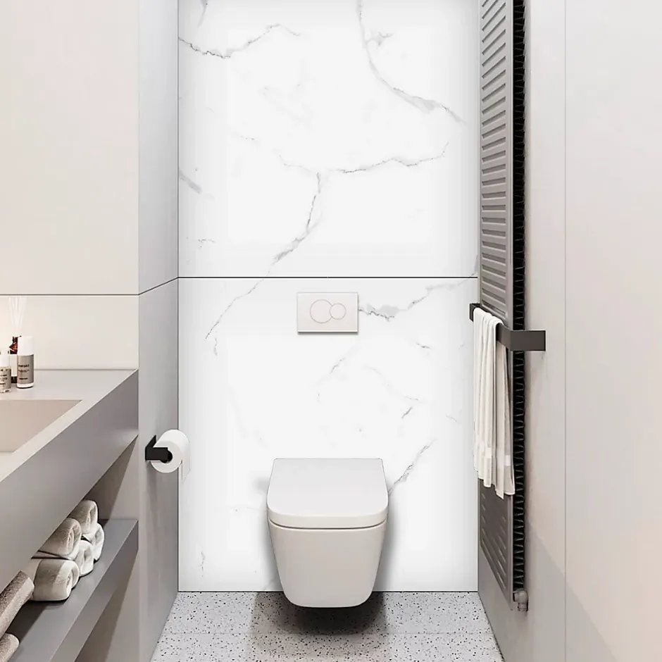 Kobert-in Panneau d'habillage pour bâti,support WC suspendu, 1200x1200x4 mm, finition Marbre Blanc, Mud KOBERT,IN* Wc Suspendu