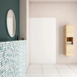 AICA Sanitaire Panneau mural de douche blanc 90x210cm,Panneaux muraux salle de bain habillage mural aluminium,avec 2 profilés de finition* Panneau Mural De Salle De Bains