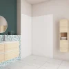 AICA Sanitaire Panneau mural de douche blanc 100x80x210cm,Panneaux muraux salle de bain habillage mural aluminium,avec 2 profilés de finition* Panneau Mural De Salle De Bains