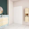 AICA Sanitaire Panneau mural de douche blanc 120x210cm,Panneaux muraux salle de bain habillage mural aluminium,avec 2 profilés de finition