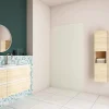 AICA Sanitaire Panneau mural de douche Ivoire 90x210cm,Panneaux muraux salle de bain habillage mural aluminium,avec 2 profilés de finition* Panneau Mural De Salle De Bains