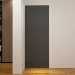 AICA Sanitaire Panneau mural de douche Noir 90 x 210 cm mural aluminium avec 1 profile - Étanche, durable et facile à nettoyer