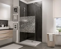Schulte Panneau mural de salle de bains l.100 x H.210 cm, effet ardoise noir, DécoDesign
