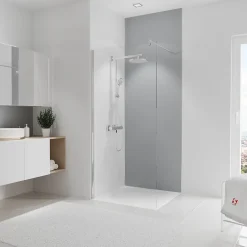 Schulte Panneau mural de salle de bains l.90x255 cm, gris argenté, DécoDesign