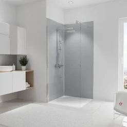 Schulte Panneau mural de salle de bains l.90 x H.210 cm, gris argenté, Décodesign couleur vendu par 2