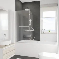 Schulte Panneau mural de salle de bains l.100 x H.255 cm, effet ardoise anthracite mat, Décodesign vendu par 2
