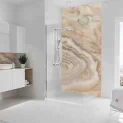 Schulte Panneau mural de salle de bains l.150 x H.255 cm, effet marbre beige, DécoDesign Softtouch* Panneau Mural De Salle De Bains