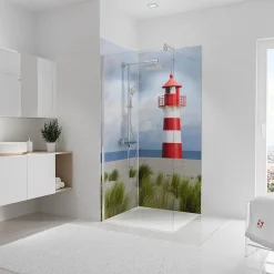 Schulte Panneau mural de salle de bains l.90 x H.210 cm, phare en angle, Décodesign photo vendu par 2* Panneau Mural De Salle De Bains