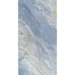 Schulte Panneau mural de salle de bains l.100 x H.255 cm, effet marbre bleu, DécoDesign Softtouch