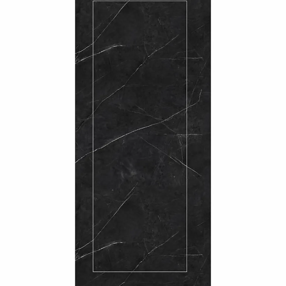 Decoon Panneau Mural Douche SPC/PVC Décor Marbre Noir satiné - 90x260cm - 2,34M²* Panneau Mural De Salle De Bains