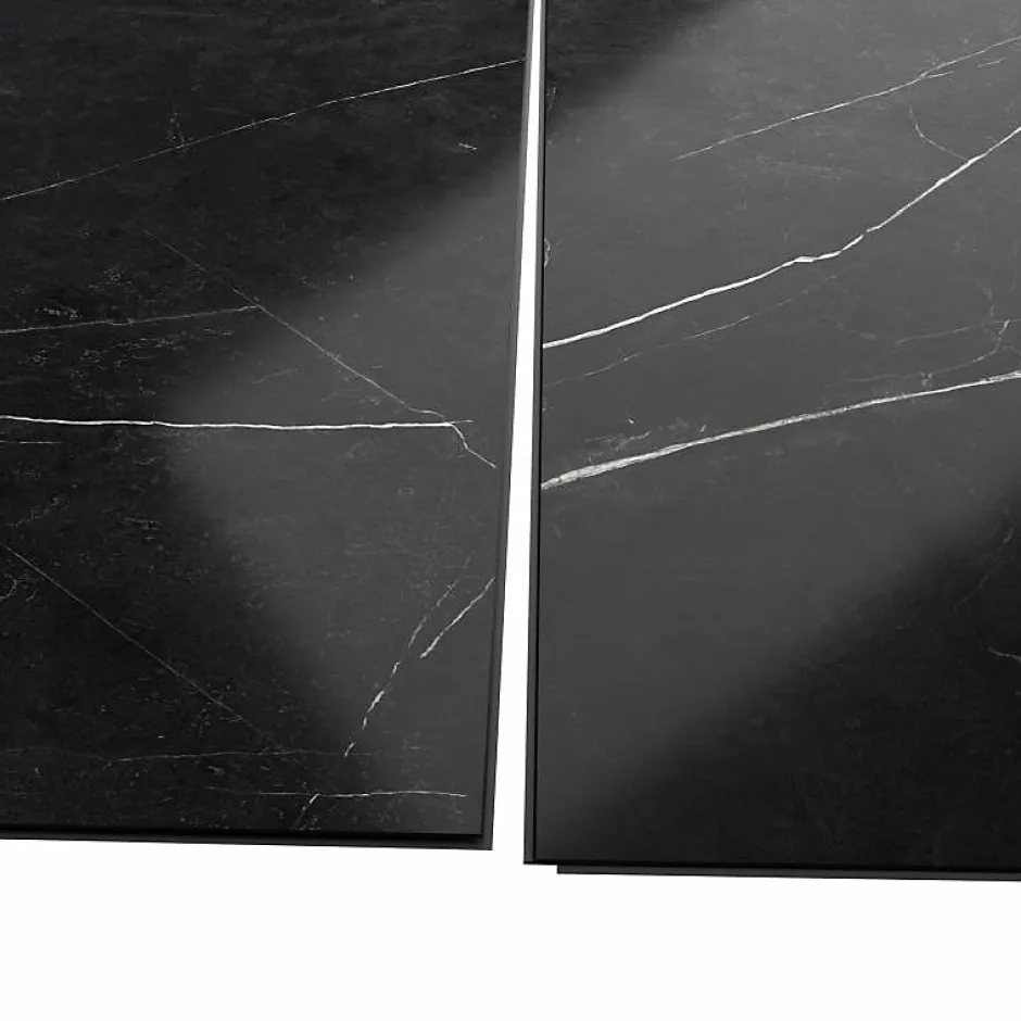 Decoon Panneau Mural Douche SPC/PVC Décor Marbre Noir satiné - 90x260cm - 2,34M²* Panneau Mural De Salle De Bains