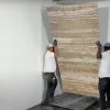 Stone Evolution Panneau 2500x1200x25 mm en véritable Travertin strié sur composite à chants nus* Panneau Mural De Salle De Bains