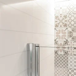 AICA Sanitaire Pare baignoire 2 volet pliante et pivotant chrome - L.90 x H.140 cm en 6mm verre anticalcaire
