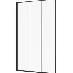 IDMarket Pare baignoire 1 volet 70x120 cm sérigraphié effet verrière avec profilé en aluminium noir* Pare-Baignoire