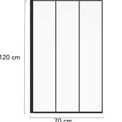 IDMarket Pare baignoire 1 volet 70x120 cm sérigraphié effet verrière avec profilé en aluminium noir* Pare-Baignoire