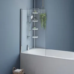 IDMarket Pare baignoire 1 volet 70x120 cm avec profilé en aluminium argenté