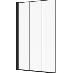 IDMarket Pare baignoire 1 volet 80x140 cm sérigraphié effet verrière avec profilé en aluminium noir