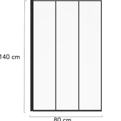 IDMarket Pare baignoire 1 volet 80x140 cm sérigraphié effet verrière avec profilé en aluminium noir