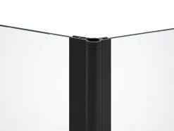 Vente-unique Pare baignoire avec porte-serviette et retour pivotant noir mat - (70 + 30) x 140 cm - PRIMAEL* Pare-Baignoire