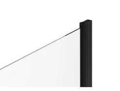 Vente-unique Pare baignoire avec porte-serviette en métal noir mat au style industriel - 70 x 140 cm - TOBIN