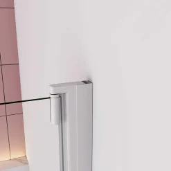 AICA Sanitaire Pare baignoire Blanc mat au angle arrondis pivotant à 180 degrés,L70xH130cm,4mm verre trempé, style industriel* Pare-Baignoire
