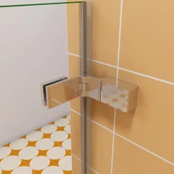 AICA Sanitaire Pare baignoire chromé 2 volets - L.110 x H.140cm - 5mm verre sécurité - Pivotant et repliable 180 degré* Pare-Baignoire